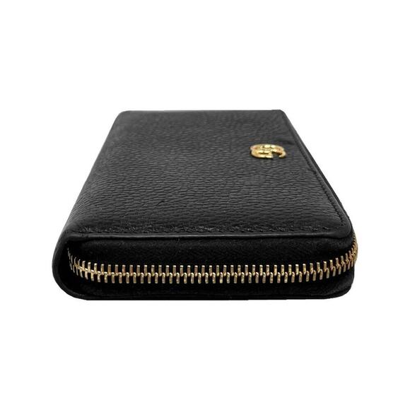 GUCCI Black Pebbled Leather Marmont Zip-Around Wallet - Picture 3 of 9